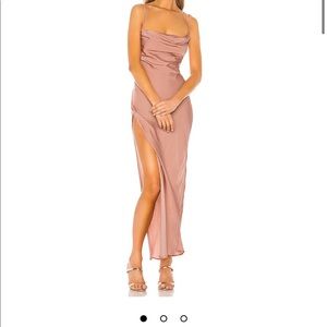 Revolve Michael Costello pink slip dress